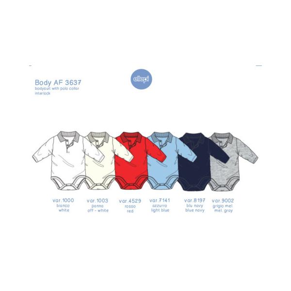 AF3637 BODY NEONATO ML COLLO POLO